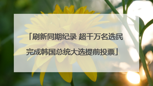 刷新同期纪录 超千万名选民完成韩国总统大选提前投票