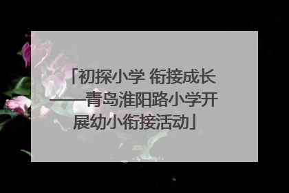初探小学 衔接成长——青岛淮阳路小学开展幼小衔接活动