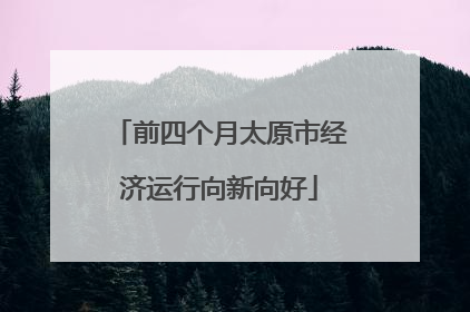 前四个月太原市经济运行向新向好