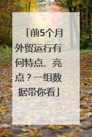 前5个月外贸运行有何特点、亮点？一组数据带你看
