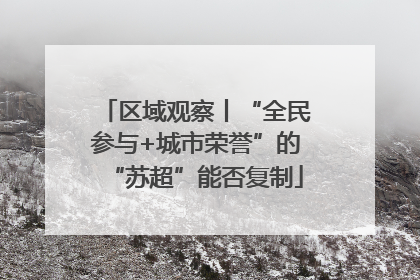 区域观察丨“全民参与+城市荣誉”的“苏超”能否复制
