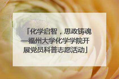化学启智，思政铸魂—福州大学化学学院开展党员科普志愿活动
