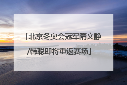 北京冬奥会冠军隋文静/韩聪即将重返赛场