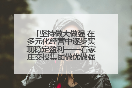 坚持做大做强 在多元化经营中逐步实现稳定盈利——石家庄交投集团做优做强典型报道之三