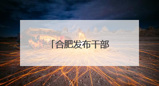 合肥发布干部任前公示公告