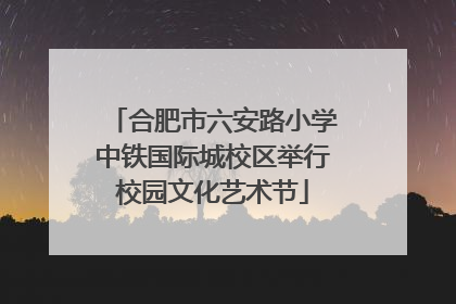 合肥市六安路小学中铁国际城校区举行校园文化艺术节