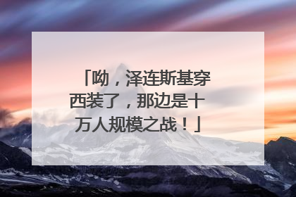呦，泽连斯基穿西装了，那边是十万人规模之战！