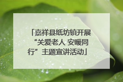 嘉祥县纸坊镇开展“关爱老人 安暖同行”主题宣讲活动