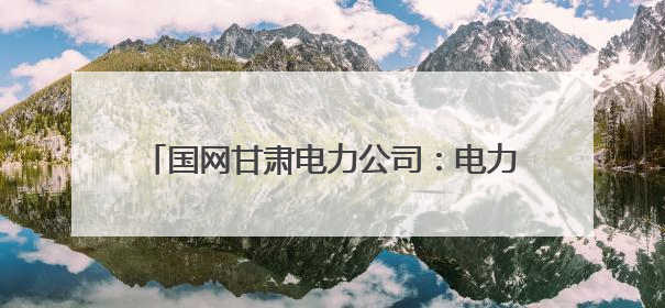 国网甘肃电力公司：电力交易含“绿”量不断上升