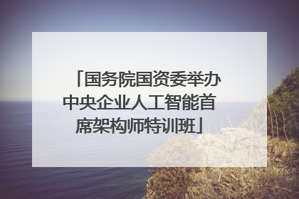国务院国资委举办中央企业人工智能首席架构师特训班
