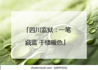 四川监狱：一笔藏蓝 千缕暖色