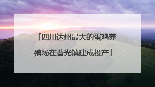 四川达州最大的蛋鸡养殖场在普光镇建成投产