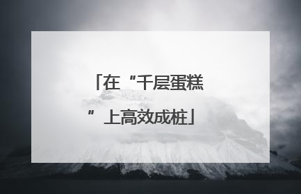 在“千层蛋糕”上高效成桩