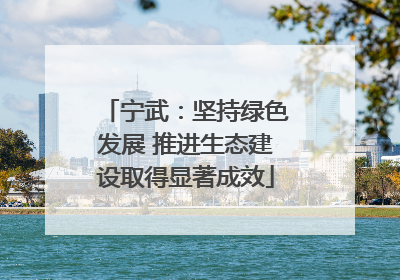 宁武：坚持绿色发展 推进生态建设取得显著成效