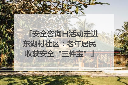 安全咨询日活动走进东湖村社区：老年居民收获安全“三件宝”