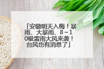 安徽明天入梅！暴雨、大暴雨、8～10级雷雨大风来袭！台风也有消息了