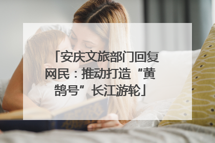 安庆文旅部门回复网民：推动打造“黄鹄号”长江游轮