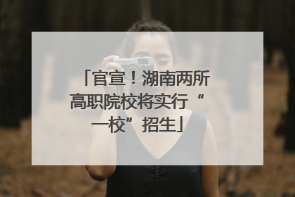官宣！湖南两所高职院校将实行“一校”招生