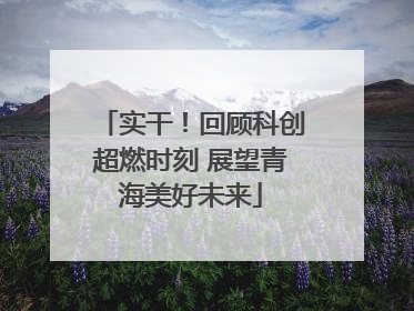 实干！回顾科创超燃时刻 展望青海美好未来