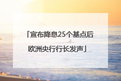 宣布降息25个基点后 欧洲央行行长发声