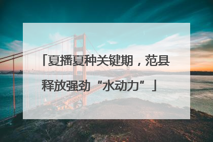 夏播夏种关键期，范县释放强劲“水动力”