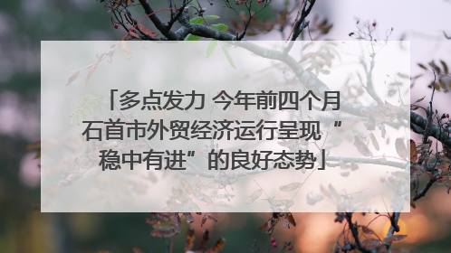 多点发力 今年前四个月石首市外贸经济运行呈现“稳中有进”的良好态势