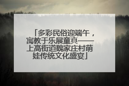 多彩民俗迎端午，寓教于乐展童真——上高街道魏家庄村萌娃传统文化盛宴
