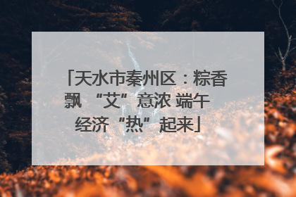 天水市秦州区：粽香飘 “艾”意浓 端午经济“热”起来