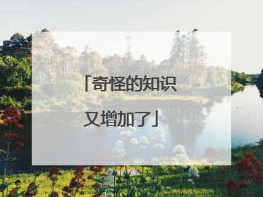 奇怪的知识又增加了