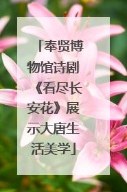 奉贤博物馆诗剧《看尽长安花》展示大唐生活美学