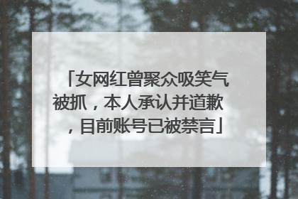 女网红曾聚众吸笑气被抓，本人承认并道歉，目前账号已被禁言