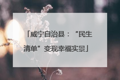 威宁自治县：“民生清单”变现幸福实景