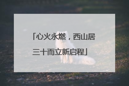 心火永燃，西山居三十而立新启程