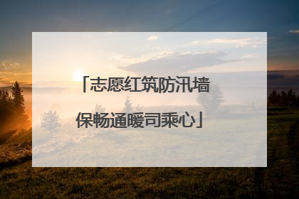 志愿红筑防汛墙 保畅通暖司乘心