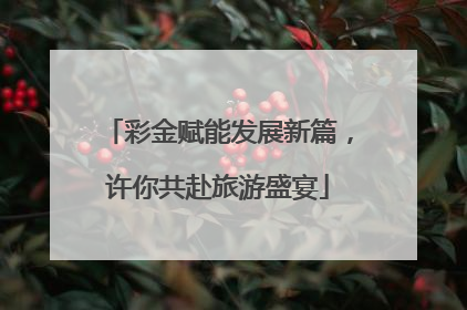 彩金赋能发展新篇，许你共赴旅游盛宴