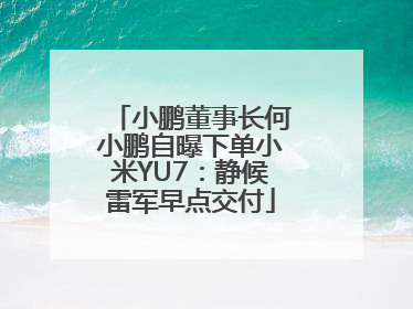 小鹏董事长何小鹏自曝下单小米YU7：静候雷军早点交付