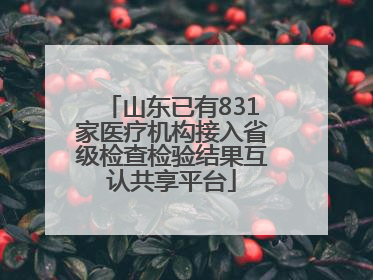 山东已有831家医疗机构接入省级检查检验结果互认共享平台