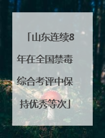 山东连续8年在全国禁毒综合考评中保持优秀等次