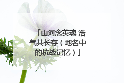 山河念英魂 浩气共长存（地名中的抗战记忆）