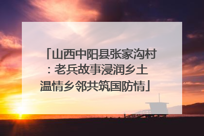 山西中阳县张家沟村：老兵故事浸润乡土 温情乡邻共筑国防情