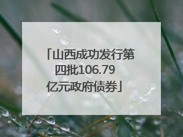 山西成功发行第四批106.79亿元政府债券