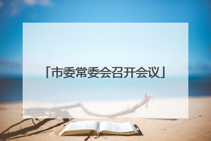市委常委会召开会议