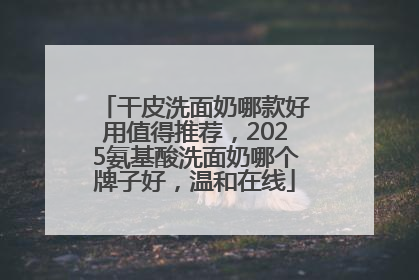 干皮洗面奶哪款好用值得推荐，2025氨基酸洗面奶哪个牌子好，温和在线