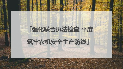强化联合执法检查 平度筑牢农机安全生产防线