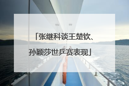 张继科谈王楚钦、孙颖莎世乒赛表现