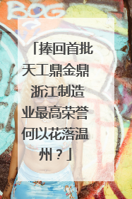 捧回首批天工鼎金鼎 浙江制造业最高荣誉何以花落温州？
