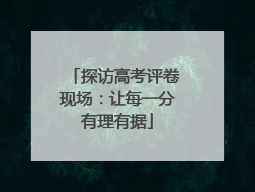 探访高考评卷现场：让每一分有理有据