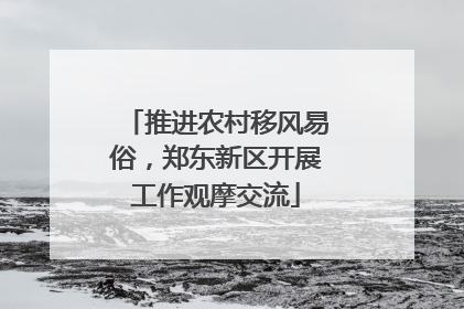 推进农村移风易俗，郑东新区开展工作观摩交流
