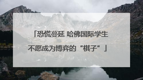 恐慌蔓延 哈佛国际学生不愿成为博弈的“棋子”
