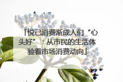 悦己消费渐成人们“心头好”：从市民的生活体验看市场消费动向